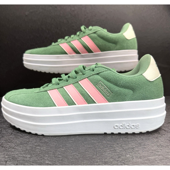 Adidas VL Court Bold Preloved Green Pink Size 8 - Picture 2 of 15
